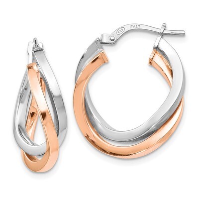 Leslie&#39;s Polished Hoop Earrings Sterling Silver Rose-tone HB-QLE989, MPN: QLE989, 191101644092