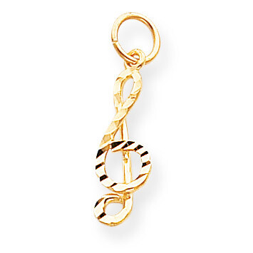 Medium Solid Treble Clef Charm 10k Gold 10C739, MPN: 10C739, 883957344744