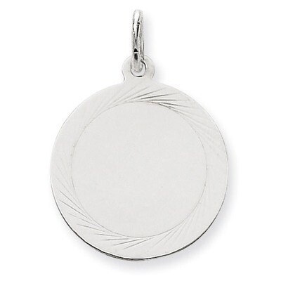 Etched Design .027 Gauge Round Engravable Charm 14k White Gold XWM132/27, MPN: XWM132/27, 883957383…