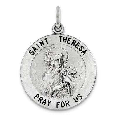 Saint Theresa Medal Sterling Silver QC3622, MPN: QC3622, 191101181979