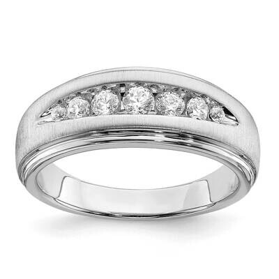 Si1/Si2, G H I, Double Miligrain Mens Ring 14k White Gold Lab Grown Diamond RM6682-050-WLG, MPN: RM…