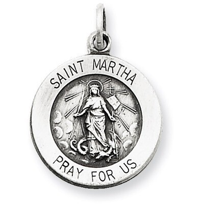 Saint Martha Medal Antiqued Sterling Silver QC5739, MPN: QC5739, 191101183973