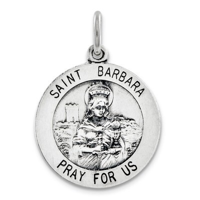 Saint Barbara Medal Sterling Silver QC3584, MPN: QC3584, 883957536330