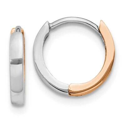 Rose and 1.75mm Hinged Hoop Earrings 10k White Gold TL1175, MPN: TL1175, 191101801440