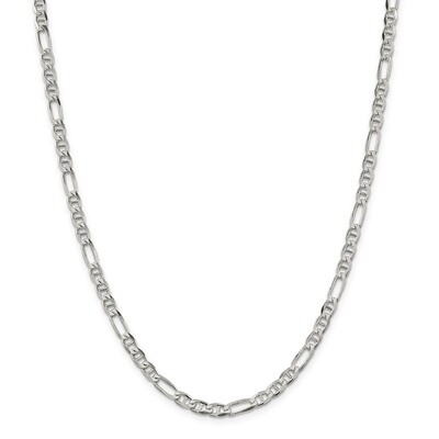 22 Inch 4.5mm Figaro Anchor Chain Sterling Silver QAF120-22, MPN: QAF120-22, 886774048017