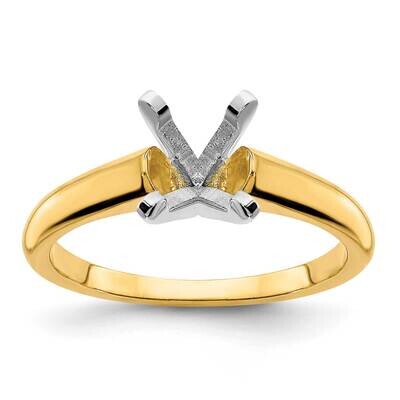 6.5mm Cushion Solitaire Mounting 14k Two Tone Gold RM5965C-100-7MTG, MPN: RM5965C-100-7MTG, 8839578…