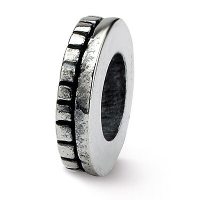 Notched Spacer Bead - Sterling Silver QRS126, MPN: QRS126, 883957719658