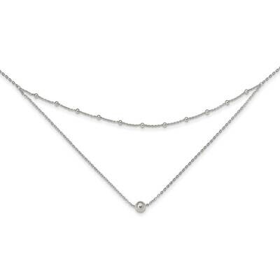 Beaded with 4 Inch Extender Choker Sterling Silver Polished QG5571-12, MPN: QG5571-12, 886774034232