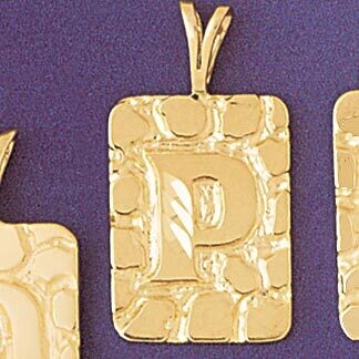 Dazzlers Jewelry Initial P Pendant Necklace Charm Bracelet in Yellow, White or Rose Gold 9576p, MPN…