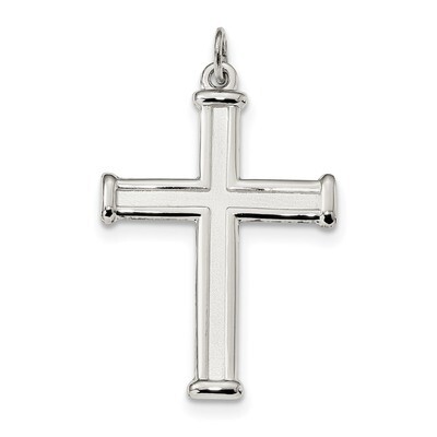 Satin Cross Pendant Sterling Silver Polished QC9065, MPN: QC9065, 886774077499
