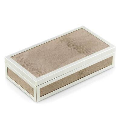 Silver-plated with Lizard Design Fabric Hinged Box GM21374, MPN: GM21374, 797140305255