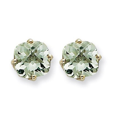 7mm Cushion Green Quartz Earring 14k White Gold XE108WAG, MPN: XE108WAG, 883957090900