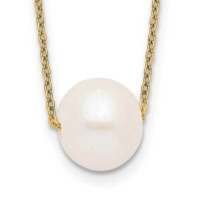 Sterling Silver 10-11mm White Round Cultured Freshwater Pearl Necklace Gold-tone QHY5449-17, MPN: Q…