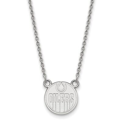 Edmonton Oilers Small Pendant with Chain Necklace 14k White Gold 4W007OIL-18, MPN: 4W007OIL-18, 886…