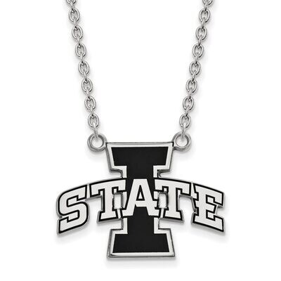 Iowa State University Large Enamel Pendant with Chain Necklace Sterling Silver SS045IAS-18, MPN: SS…