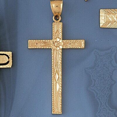 Dazzlers Jewelry Cross Pendant Necklace Charm Bracelet in Yellow, White or Rose Gold 7969, MPN: DZ-…