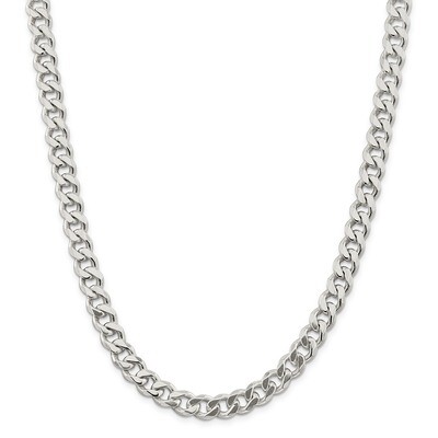 26 Inch 9mm Curb Chain Sterling Silver QCB250-26, MPN: QCB250-26, 883957624303