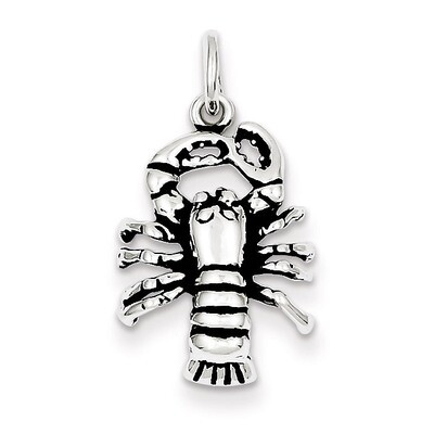 Lobster Charm Antiqued Sterling Silver QC7699, MPN: QC7699, 883957551326