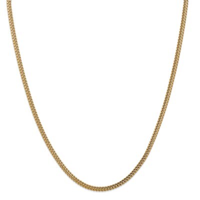 24 Inch 3mm Hollow Franco Chain 14k Gold BC135-24, MPN: BC135-24, 886774418445