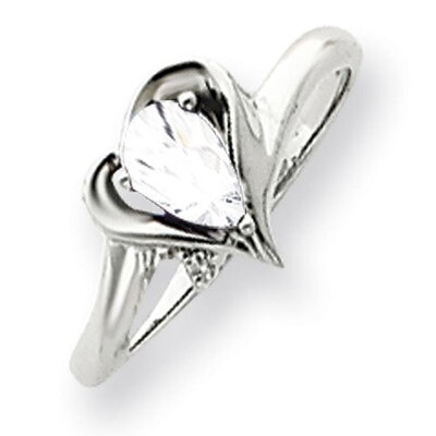 Cubic Zirconia Diamond Ring 14k white Gold 6x4mm Pear Y4560CZ/A, MPN: Y4560CZ/A, 883957452555