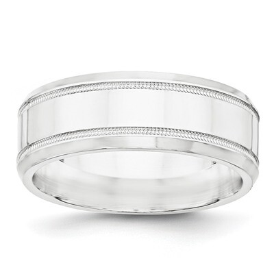 8mm Polished Fancy Band Sterling Silver QWB120 Engravable, MPN: QWB120, 886774331782