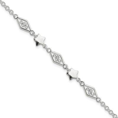 Fancy Star Bracelet Sterling Silver QG5879-7.5, MPN: QG5879-7.5, 196904164976