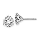 4ct. 8.0mm Round J-K Color Moissanite Earrings 14k White Gold WG322-12MB, MPN: WG322-12MB,