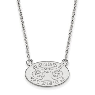 Auburn University Small Pendant with Chain Necklace 10k White Gold 1W054AU-18, MPN: 1W054AU-18, 886…