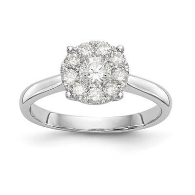 Complete Diamond Cluster Engagement Ring 14k White Gold RM2351E-075-WAA, MPN: RM2351E-075-WAA, RM23…