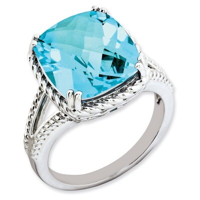 Blue Topaz Ring Sterling Silver QR3194BT, MPN: QR3194BT, 886774199764
