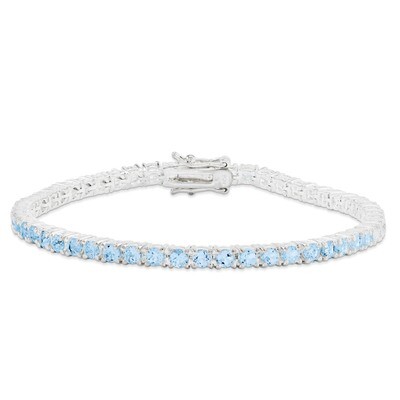Blue Topaz Bracelet Sterling Silver QX156BT, MPN: QX156BT, 815479015284