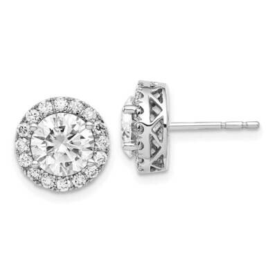 Round Halo G H I True Light Moissanite Earrings 14k White Gold EM4452-360-WMT, MPN: EM4452-360-WMT,…