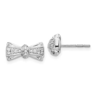 Bow Post Earrings 14k White Gold Diamond EM3767-016-WA, MPN: EM3767-016-WA, 883957256177