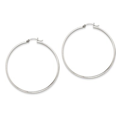 Polished Hoop Earring 14k White Gold TC654, MPN: TC654, 883957290256