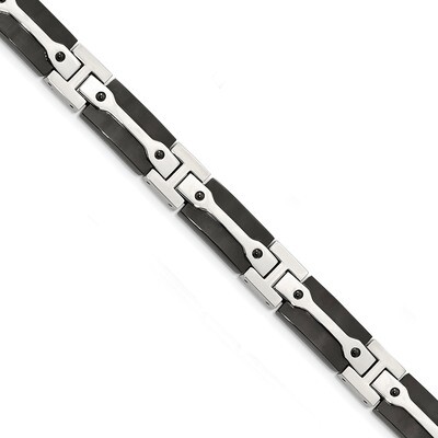 Black IP-plated 9 inch Bracelet Stainless Steel Polished SRB1796-9 by Chisel, MPN: SRB1796-9, 19110…