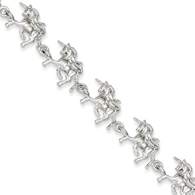 7 Inch Unicorns Bracelet Sterling Silver QA14-7, MPN: QA14-7, 883957902654