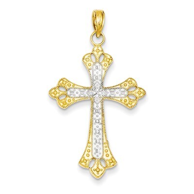 Diamond-cut Cross Pendant 14k Gold K3659, MPN: K3659, 637218091454