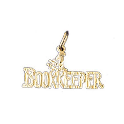 Dazzlers Jewelry Bookkeeper Pendant Necklace Charm Bracelet in Yellow, White or Rose Gold 10713, MP…