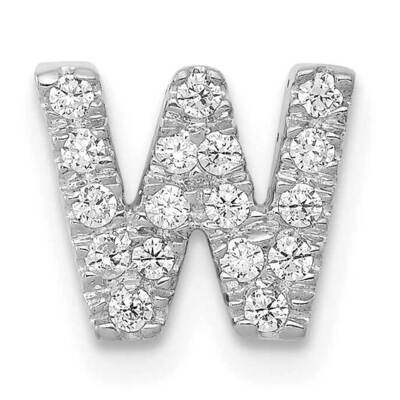 Initial W Charm 14k White Gold Diamond PM5221W-016-WA, MPN: PM5221W-016-WA, 883957214030