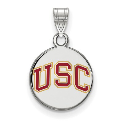 University of Southern California Small Enamel Disc Pendant Sterling Silver SS047USC, MPN: SS047USC…