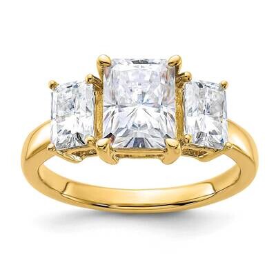 3 1/5ct. Three Stone G H I True Light Octagon Moissanite Ring 14k Gold RM4454E-320-YMT, MPN: RM4454…