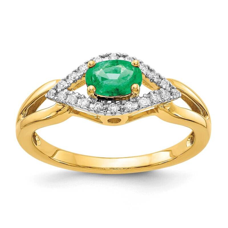 Emerald Ring 14k Gold Diamond RM5760-EM-013-YA, MPN: RM5760-EM-013-YA, 883957387130