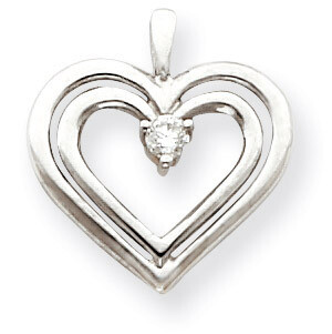 Diamond heart pendant 14k White Gold XH72WA, MPN: XH72WA, 883957997650