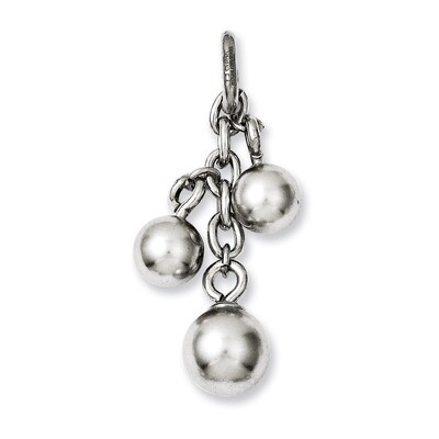 Grey Synthetic Pearl Interchangeable Charm Pendant - Stainless Steel SRCH207 by Chisel, MPN: SRCH20…