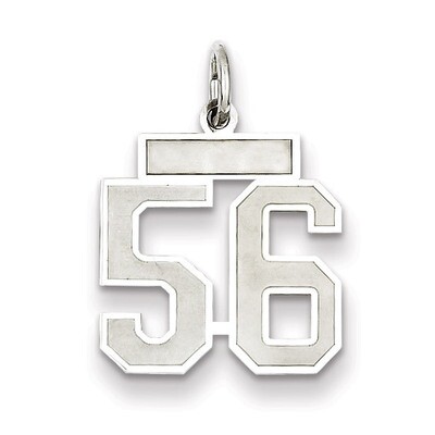 Charm Number 56 Satin Sterling Silver Small QPS56, MPN: QPS56, 191101282843