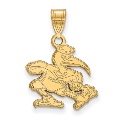University of Miami Medium Pendant 14k Yellow Gold 4Y045UMF, MPN: 4Y045UMF, 886774882567