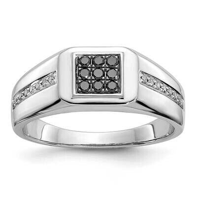 White and Black Diamond Square Mens Ring 14k White Gold RM5824-BK-025-WA, MPN: RM5824-BK-025-WA, 88…