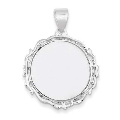 Round Pendant Sterling Silver Fancy QC4701, MPN: QC4701, 723252427028