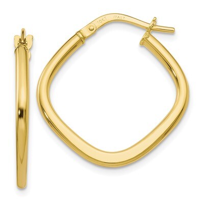 Leslie&#39;s Square Hoop Earrings 10k Gold Polished HB-10LE328, MPN: 10LE328, 191101552328