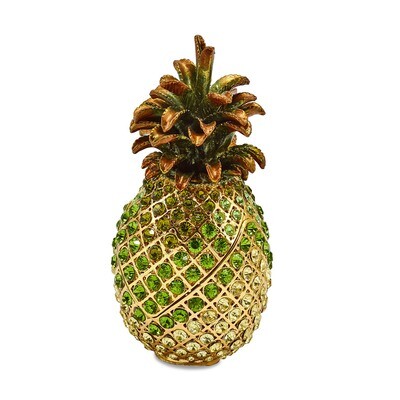 Large Welcome Pineapple Trinket Box Enamel on Pewter by Jere, MPN: BJ2115, 191101595356